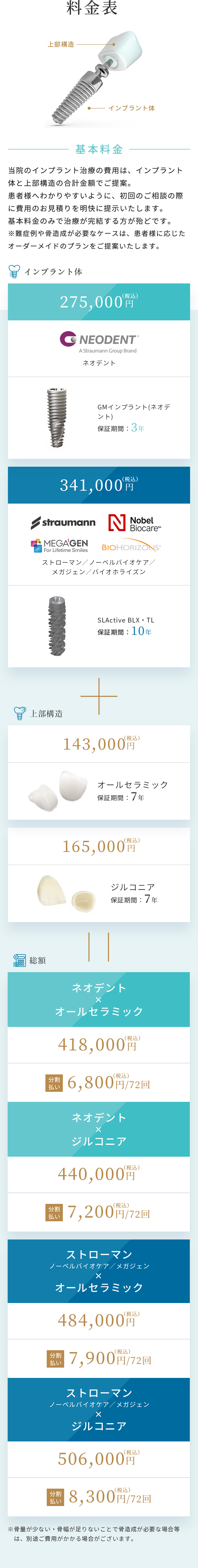 料金表